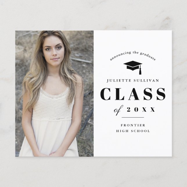 Budget Minimal Typ Foto Examen Inbjudan (Framsida)