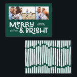 budget - minimal typografi 3 bild jul anteckningskort<br><div class="desc">Allt kanske inte är lugn,  men allt kan fortfarande vara ljust med denna roligt grönt,  ett modernt,  färgstarkt julkort. Med utrymme för 3 kvadratfotografier,  tillgängligt i ett urval av färg.</div>