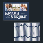 budget - minimal typografi 3 bild jul anteckningskort<br><div class="desc">Allt kanske inte är lugn,  men allt kan fortfarande vara ljust med detta roligt blå,  färgstarka julkort. Med utrymme för 3 kvadratfotografier,  tillgängligt i ett urval av färg.</div>