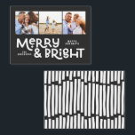 budget - minimal typografi 3 bild Juli roligt Anteckningskort<br><div class="desc">Allt kanske inte är lugn,  men allt kan fortfarande vara ljust med den här roligten grönt,  modern grafisk svartvit design julkort. Med utrymme för 3 kvadratfotografier,  tillgängligt i ett urval av färg.</div>