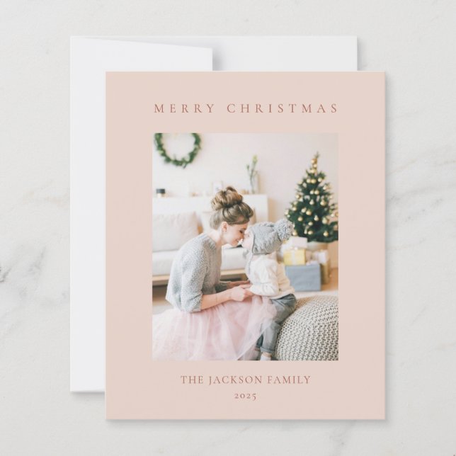 BUDGET Minimal Varm Rödaktig Glad Jul Foto (Framsida)