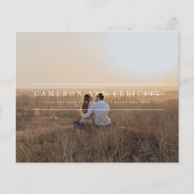 Budget Minimalialist, modern ljusbåge Spara datum Flygblad (Framsidan)