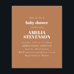 Budget minimalist Baby Shower Terracotta Inbjudan<br><div class="desc">Budget Minimalist Baby Shower-inbjudan i Boho Terracotta Brown</div>