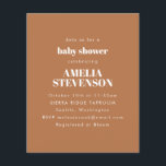 Budget minimalist Baby Shower Terracotta Inbjudan<br><div class="desc">Budget Minimalist Baby Shower-inbjudan i Boho Terracotta Brown</div>