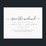 Budget Minimalist Black Script Spara Helg<br><div class="desc">Budgetminimalistisk Modern Black and White Script Bröllop Spara Helg</div>