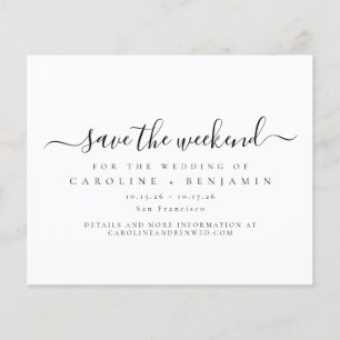 Budget Minimalist Black Script Spara Helg