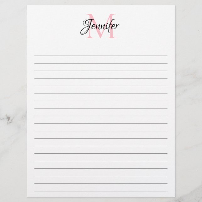 Budget minimalist linjerat monogram papper för skr reklamblad (Framsidan)