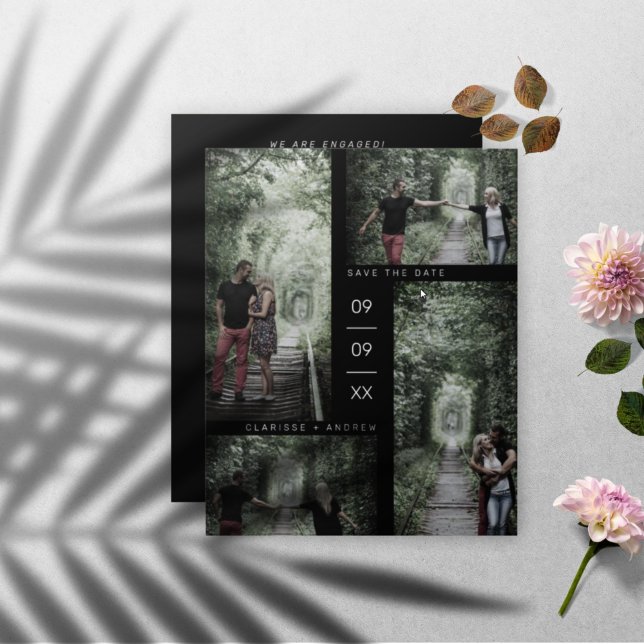 Budget Minimalist Modern 4 Photos Collage Bröllop (Skapare uppladdad)