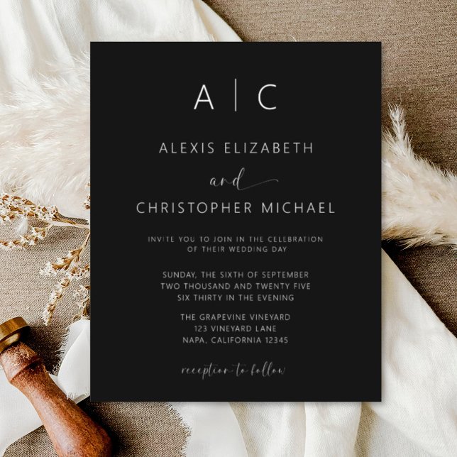 Budget Minimalist Modern Calligraphy Bröllop Flygblad (Skapare uppladdad)