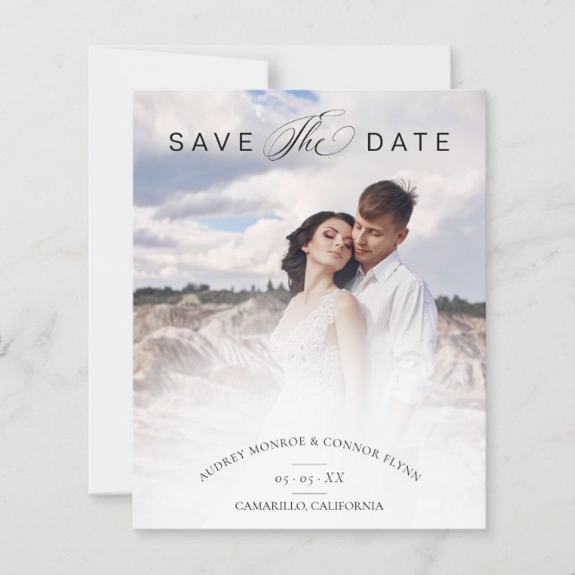 Budget Minimalist Modern Typography Wedding Photo (Framsida)