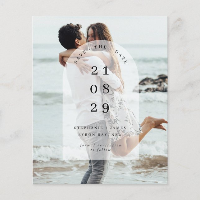 Budget Minimalist modern valfoto Spara datumet Flygblad (Framsidan)