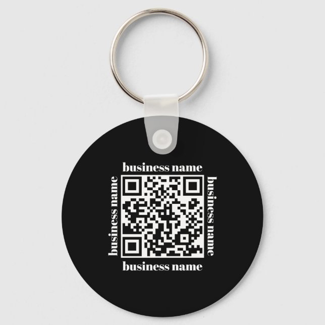 budget minimalist QR Code Business Keychain Nyckelring (Framsida)