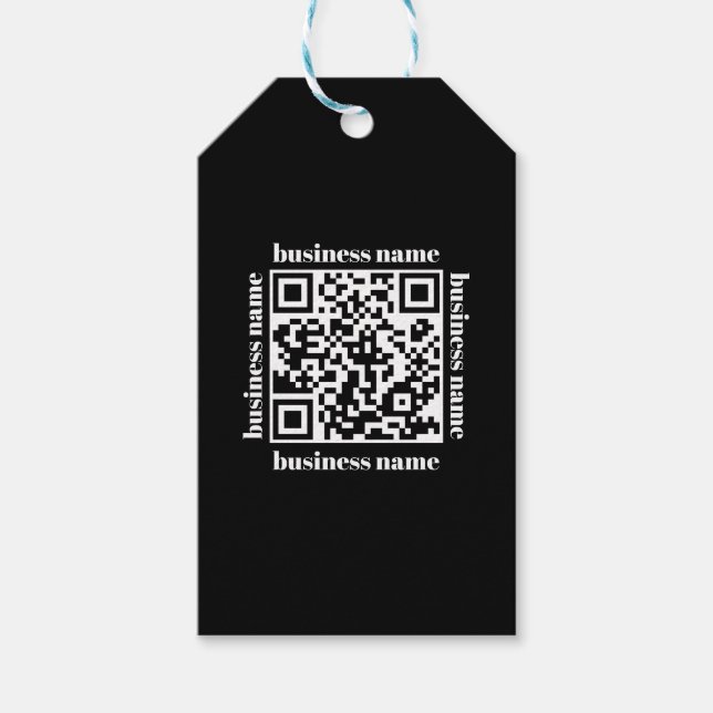 budget minimalist QR Code Business Keychain Presentetikett (Framsidan)
