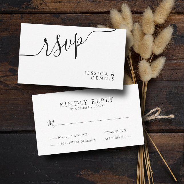 BUDGET Minimalistisk Elegant Typografi Bröllop RSV Tilläggskort (Skapare uppladdad)