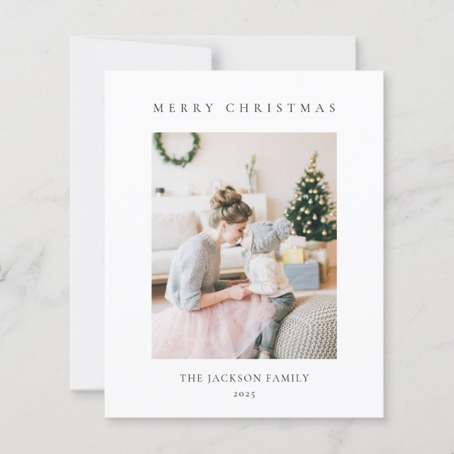 BUDGET Minimalistisk Glad Jul Familjefoto (Framsida)