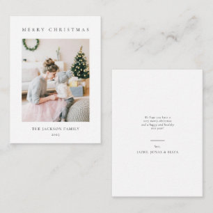 BUDGET Minimalistisk Glad Jul Familjefoto Anteckningskort