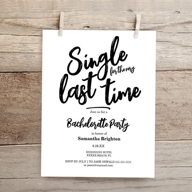 Budget - Minimalistisk inbjudan till Bachelorette- (Skapare uppladdad)