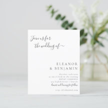 Budget Minimalistisk svartvit bröllopsinbjudan