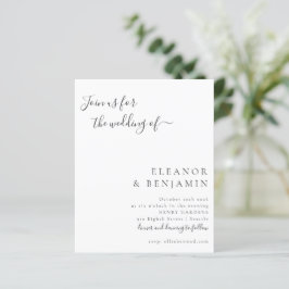 Budget Minimalistisk svartvit bröllopsinbjudan