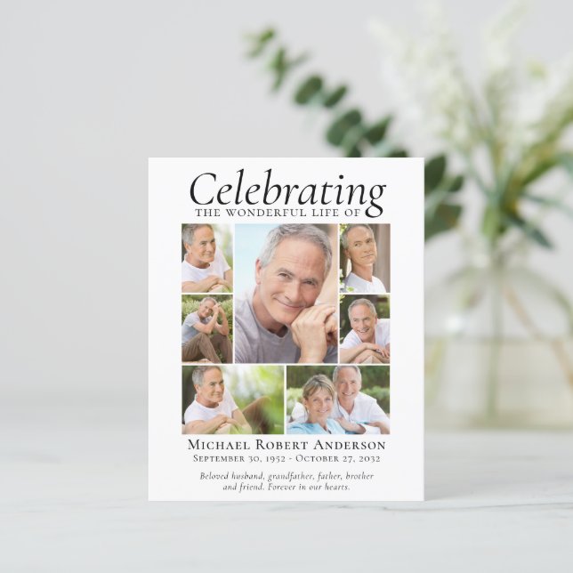 BUDGET Minnescollage Tacksamhetskort (Stående Fram)