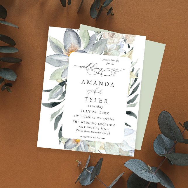 Budget Mint Grey & White Blommigt Bröllop - Mint (Skapare uppladdad)