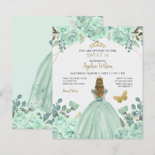 Budget Mint Guld Princess Sweet 16:e inbjudan