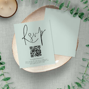Budget Mint QR-kodskript Bröllops-RSVP