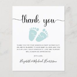 Budget Mintgrön Bebis Shower Tacksamhetskort