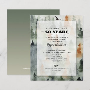 Budget Misty Forest Birthday-inbjudningar