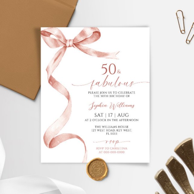 Budget Mocha Bow 50 & Fantastisk Födelsedagsinbjud (Skapare uppladdad)
