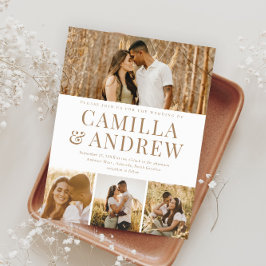 Budget Modern 4 Foto Elegant Bröllopsinbjudan