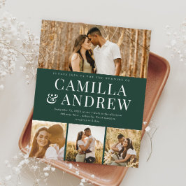 Budget Modern 4 Foto Elegant Bröllopsinbjudan