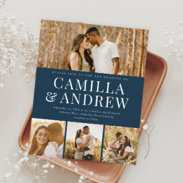 Budget Modern 4 Foto Elegant Bröllopsinbjudan