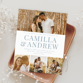 Budget Modern 4 Foto Elegant Bröllopsinbjudan