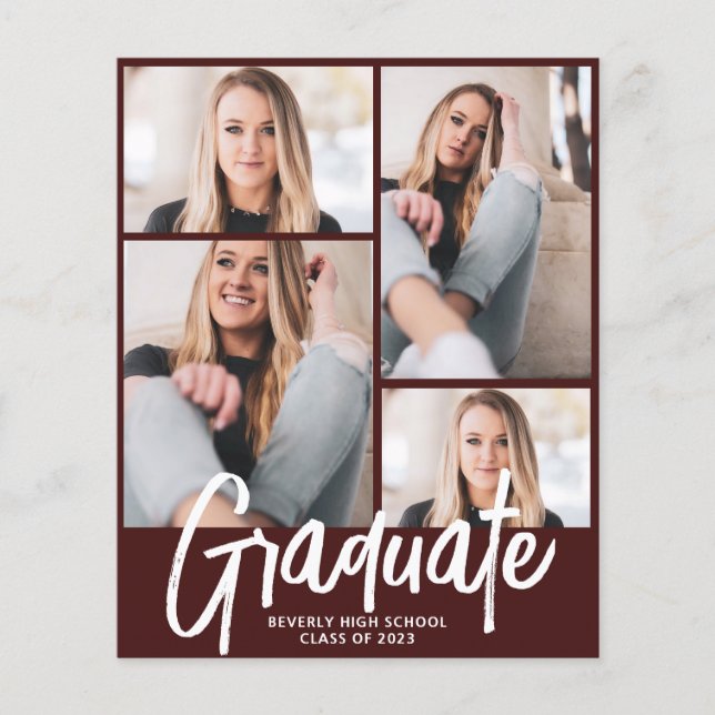 Budget Modern 4-fotoskript Studenten | Burgundy (Framsida)