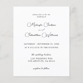 Budget Modern 9-kalligrafi Bröllop - svartvitt Flygblad