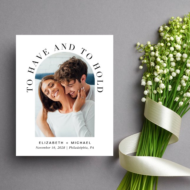 Budget Modern Arch Photo bröllopsinbjudan (Skapare uppladdad)