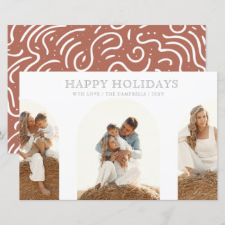 Budget Modern Arches Terracotta Photo Helgdag Card