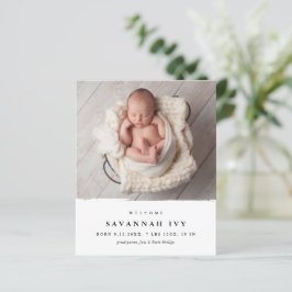 Budget Modern Baby Photo Birth-meddelande
