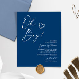 Budget Modern Blue Baby Shower-inbjudan