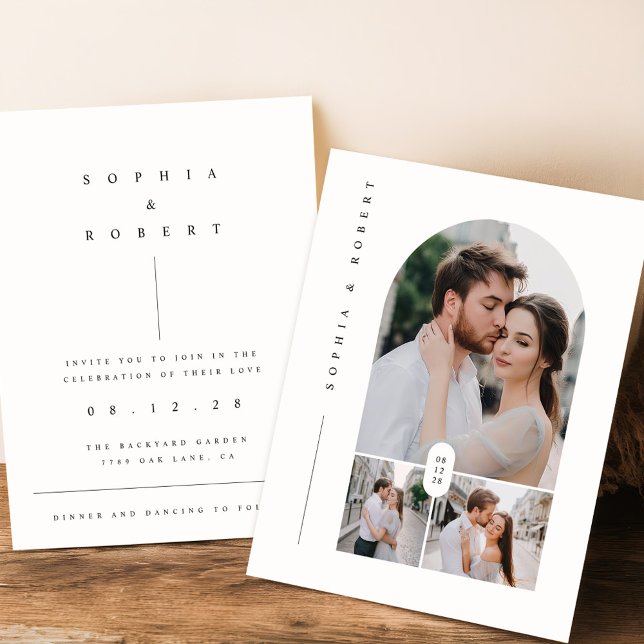 Budget Modern Boho Photo Collage Wedding bjudande  (Skapare uppladdad)