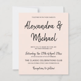 Budget modern  bröllopsinbjudan