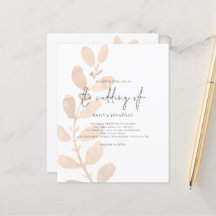 Budget Modern bröllopsinbjudan till bröllopet