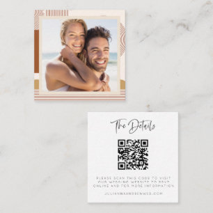Budget Modern Bröllopswebbplats QR-kod Fotokort Fyrkantigt Visitkort