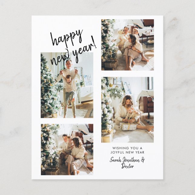 BUDGET Modern Brush Script 4 Foto Gott Nytt År (Framsida)