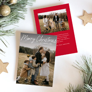 Budget Modern Calligraphy God jul 2 Photo Julkort