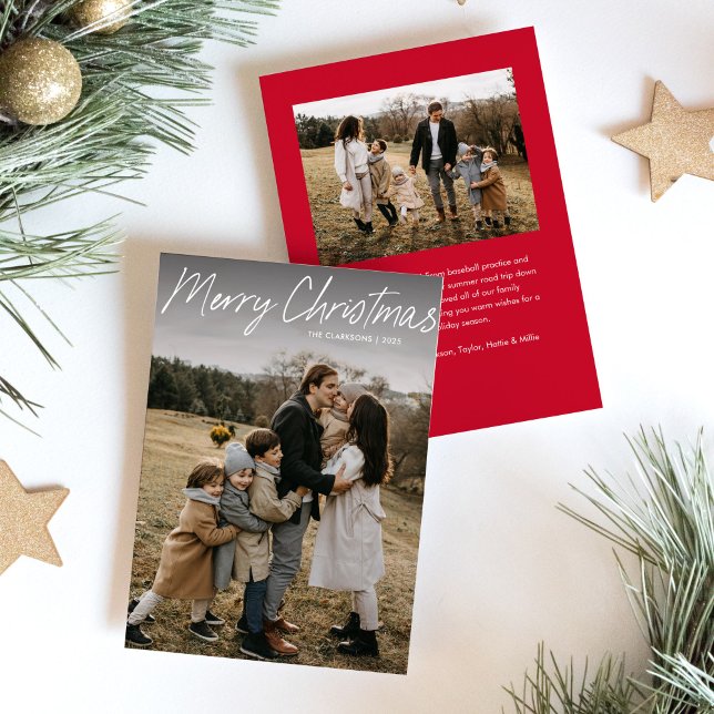 Budget Modern Calligraphy God jul 2 Photo Julkort (Skapare uppladdad)