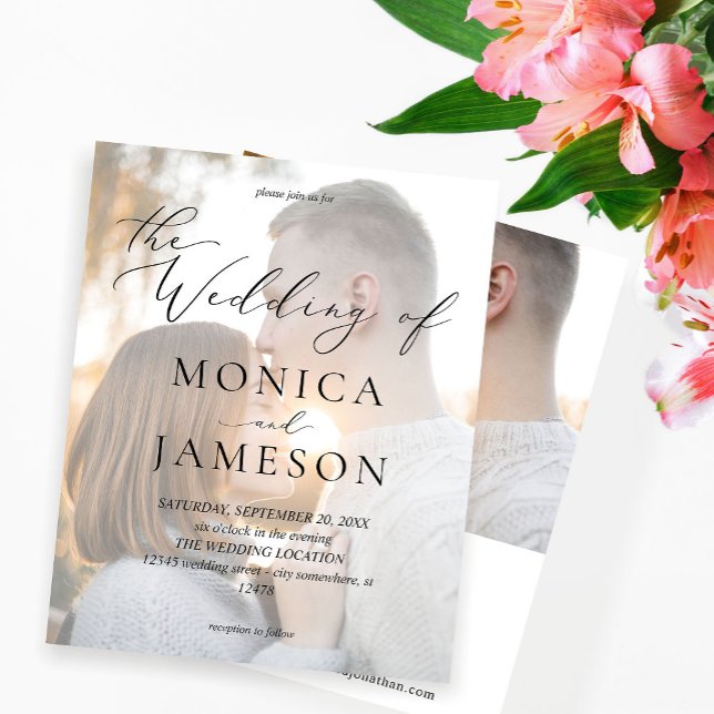 Budget Modern Calligraphy V2 Photo Bröllop Flyer (Skapare uppladdad)