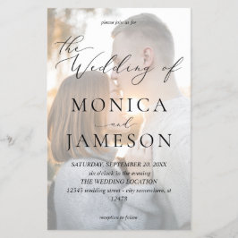 Budget Modern Calligraphy V2 Photo Bröllop MED Flygblad