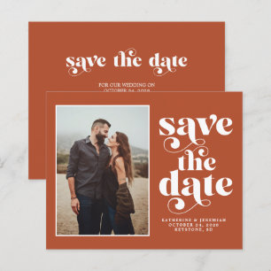 Budget Modern Earth Tones Photo Save Date